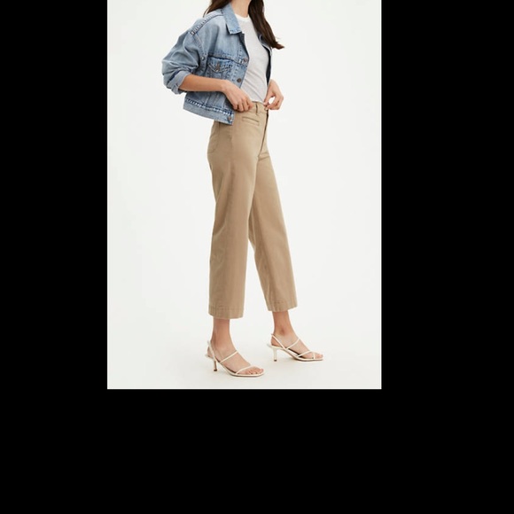 Levi’s classic wide leg crop jeans size 6 khaki color - Picture 4 of 6